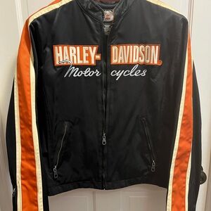 Harley-Davidson Men's Black and Orange Jacket